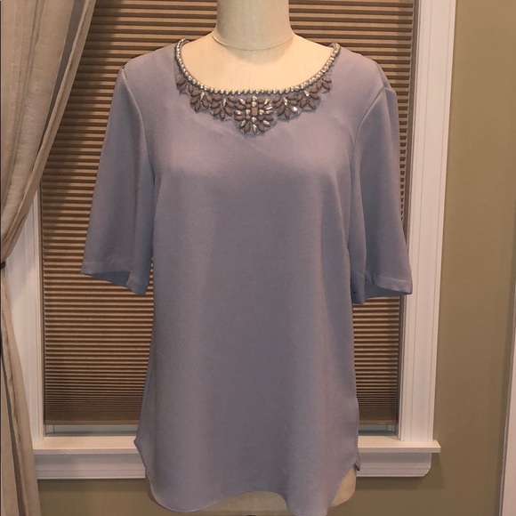 Nwt David Emanuel Elegant Beaded Neck Blouse - Picture 2 of 7